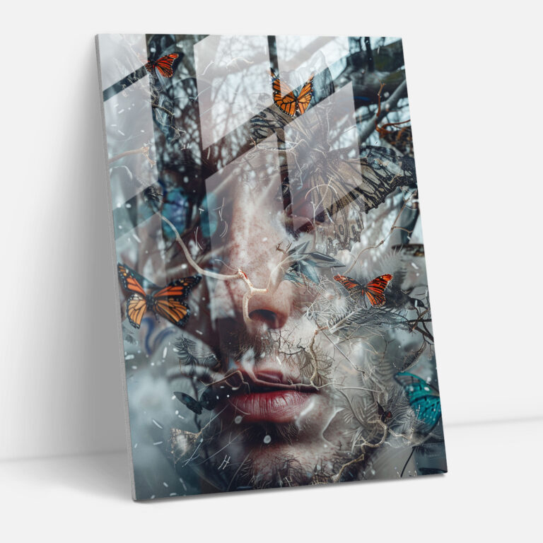 Glasbild im Frida Kahlo Stil - Frida Kahlo Werke Moderne Kunst Wohnkultur Glaskunst