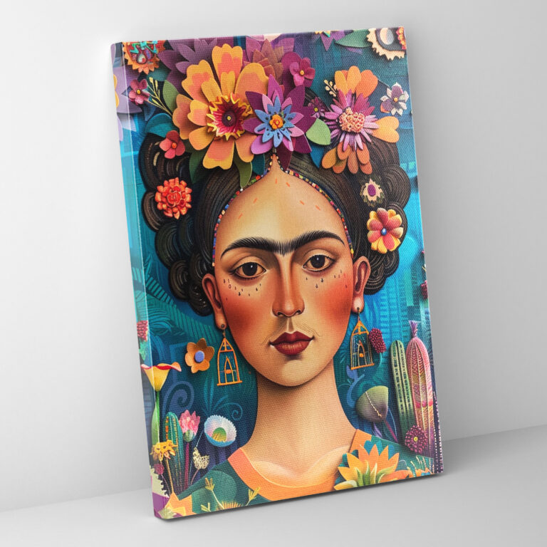 Kunst an der Wand im Stil von Frida Kahlo - Wanddekoration Wandkunst Frida Kahlo Stil