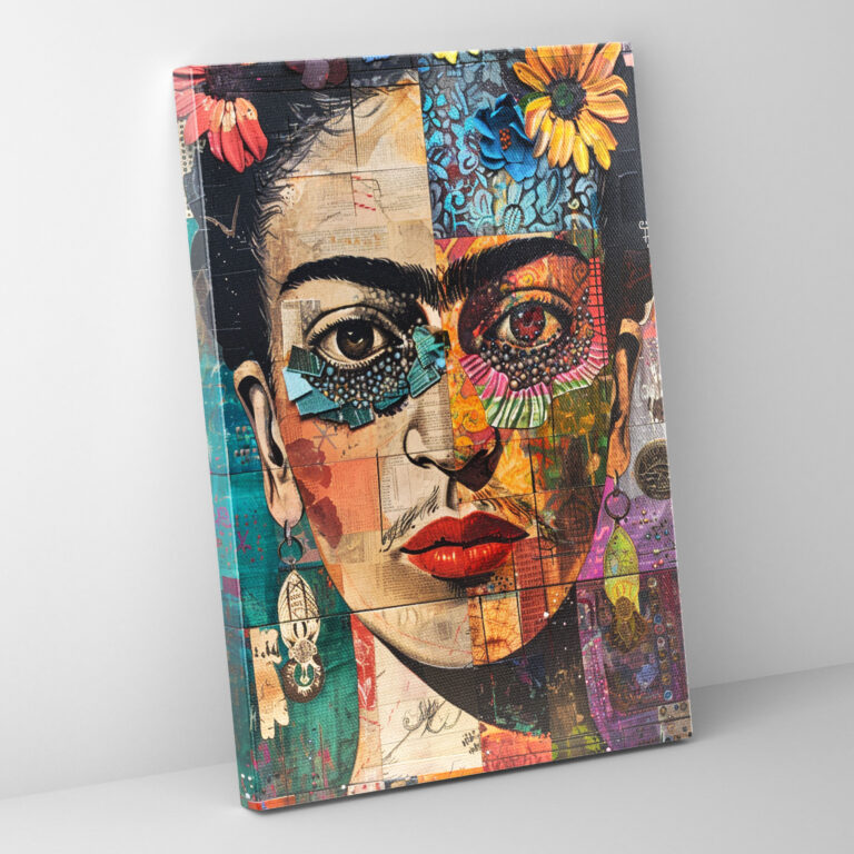 Frida Kahlo Stil Wandkunst - Dekoration im Frida Kahlo Stil Leinwandbild für Zuhause
