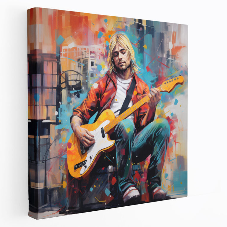 Kurt Cobain Glasbild - Wanddekoration Moderne Kunst Glas-Kunst