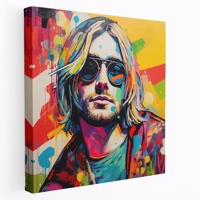 Kurt Cobain Glasbild - Wanddekoration Kurt Cobain Porträt