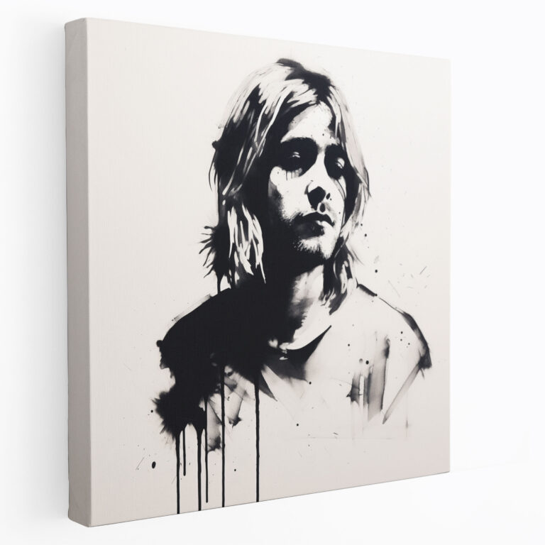 Glasbild Kurt Cobain - Moderne Kunst Glaswandkunst