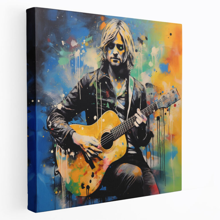 Kurt Cobain Modernes Glasbild - Kunst aus Glas Dekoration für Zuhause musikalische Fusion