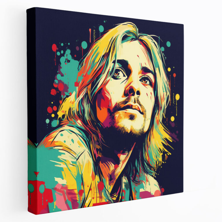 Kurt Cobain Glasbild - Modern Art Comic Book Style Kunst auf Glas