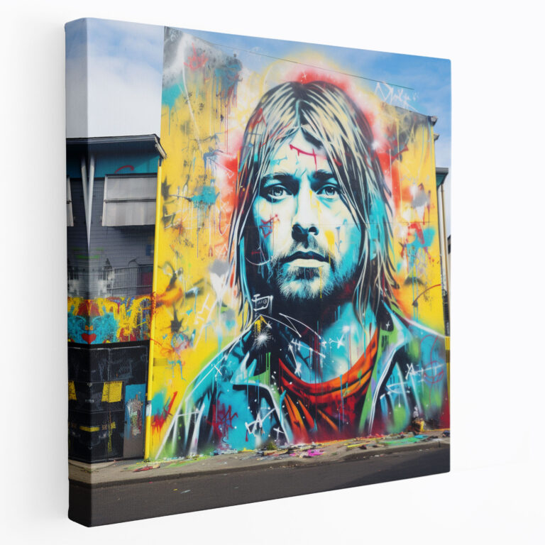 Kurt Cobain Glasbild - Mural Art aus der Straßenkunst