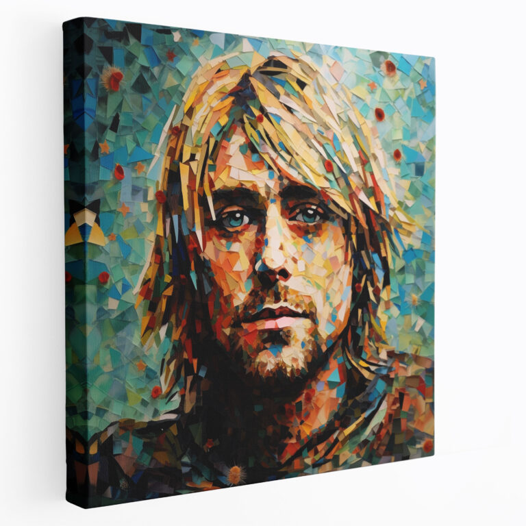 Kurt Cobain Glasbild - Mosaikstil Wanddekoration Wohnkultur