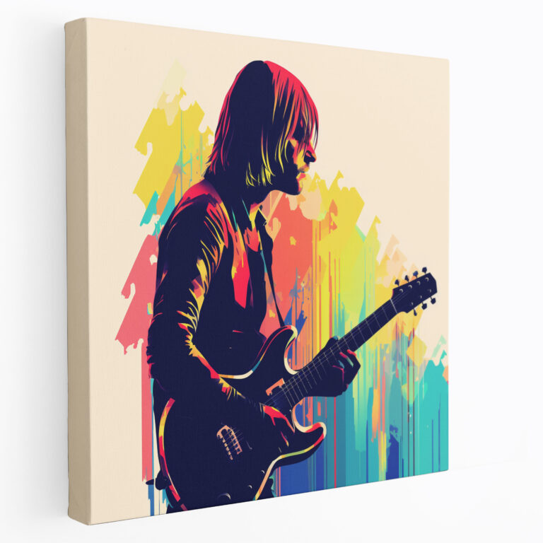 Kurt Cobain Glasbild - Minimalistische Silhouette - Wandkunst aus Glas