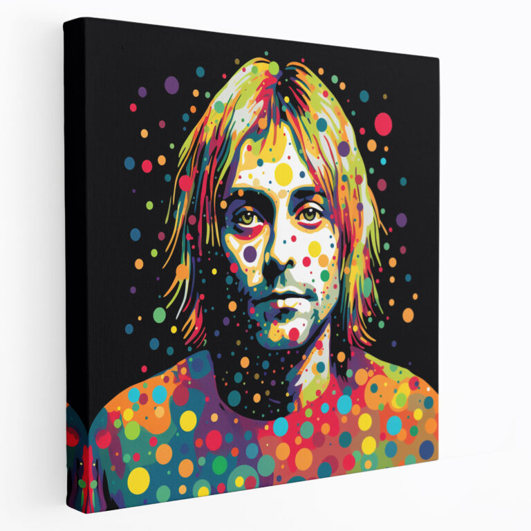 Glasbild Kurt Cobain - Pop-Art-Verwandlung - Glasbild Kunst aus Glas Wohnkultur