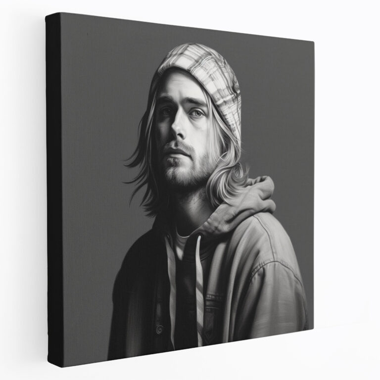 Kurt Cobain Glasbild - Fotorealistisches Porträt - Moderne Kunst Porträt