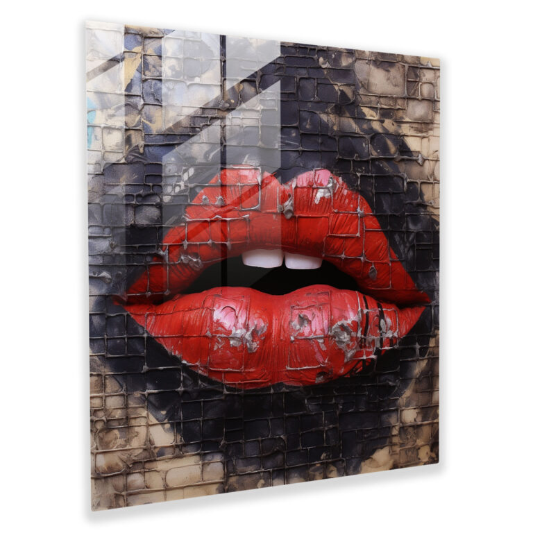 Taktiles Kuss Glasbild - Kuss Kuss Glas Kunst Glasbild