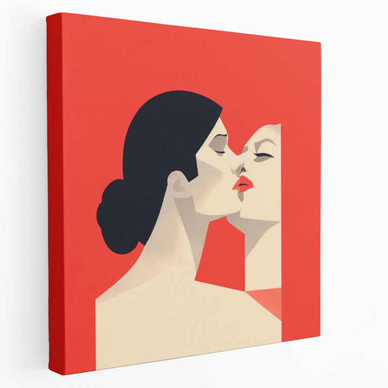 Kuss Wandkunst Leinwandbild - Kuss Wandkunst Wohnkultur Minimalistisch