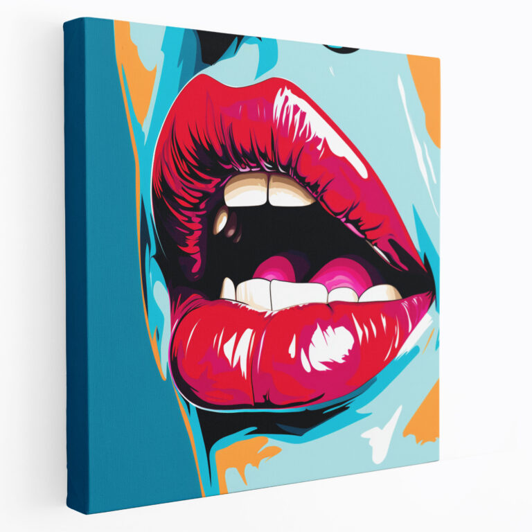 Pop Art Kuss Leinwandbild - Kuss Wandkunst Leidenschaftlich