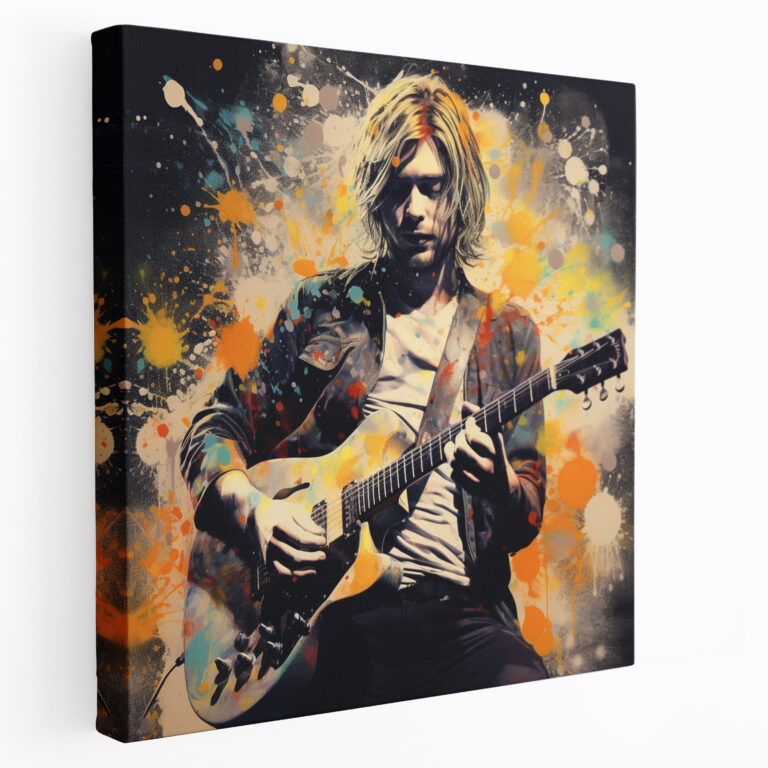 Kurt Cobain Leinwandbild - Collage-Stil Wandkunst - Zuhause Dekoration