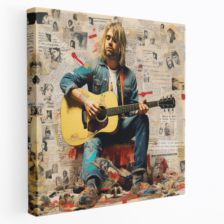 Kurt Cobain Wanddekoration - Leinwandbild Nirvana Lyrics