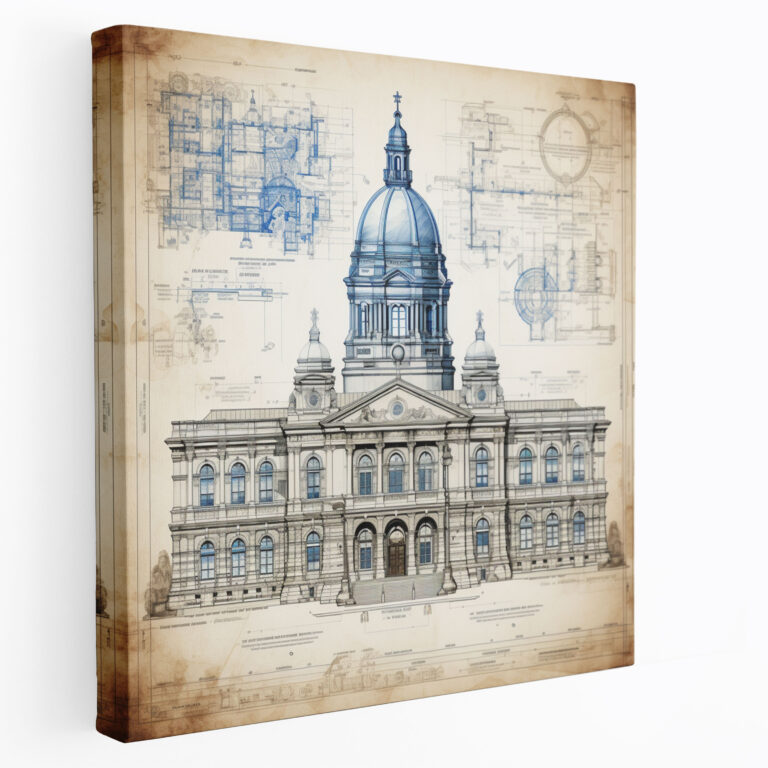 Leinwandbild Historisches Gerichtsgebäude - Recht Wanddekoration Leinwandkunst