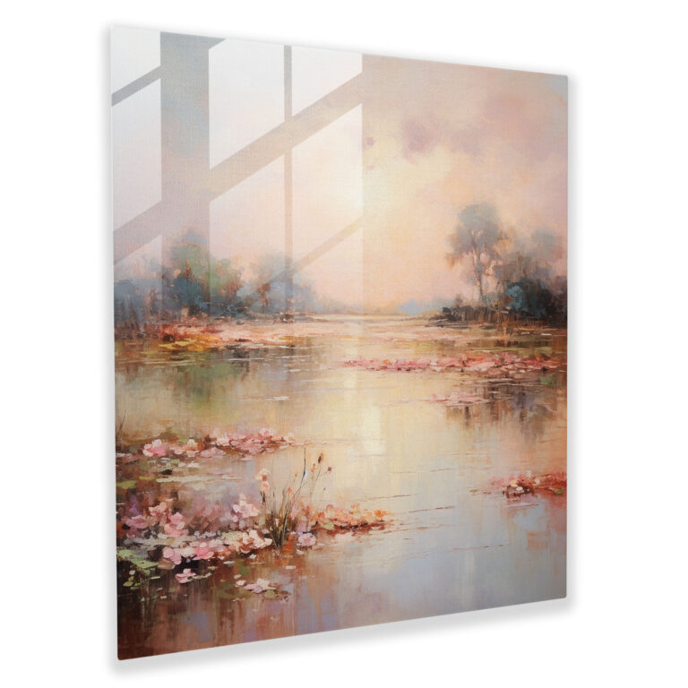 Linsenraster Glas Kunst - Ruhige Landschaften - Glasbild Dekoration für Zuhause Ruhige Landschaften