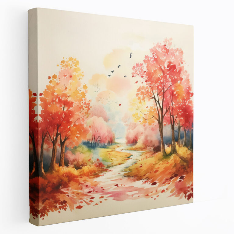 Blätter Leinwandbild - Wanddekoration Leinwandkunst Aquarellmalerei