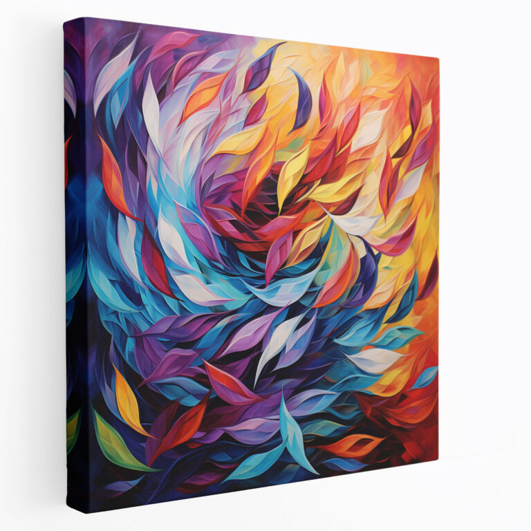 Blätter Wandkunst - Modernes Blätter Leinwandbild