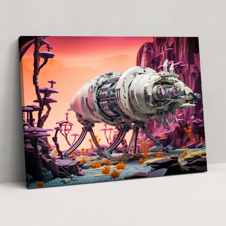 Lego Raumschiff Abenteuer Leinwandbild - Lego Raumschiff Wandkunst Leinwand