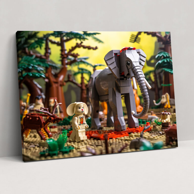Lego Safari Expedition Wanddekoration - Lego Leinwandkunst Wandbild Wohnkultur