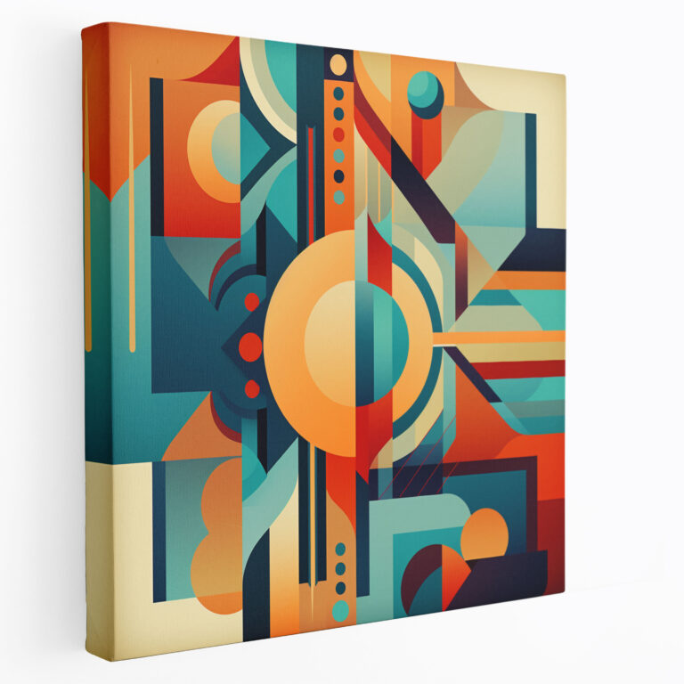 Linsenförmige Wanddekoration – Geometrische Harmonie – Modernes Design auf Leinwand gedruckt
