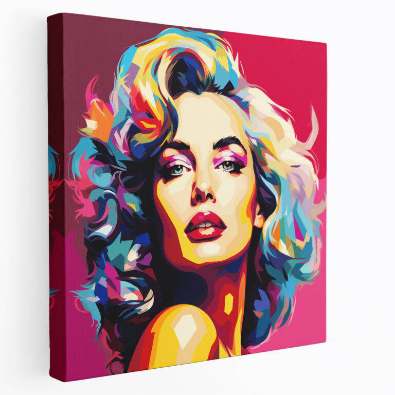 Linsenraster Pop-Art Icon Leinwandbild – Bunt Berühmtes Icon