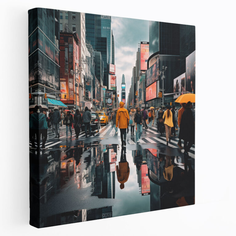 Lenticular Stadtbild Straßenfotografie Leinwandbild - Stadtansicht lebendige Energie