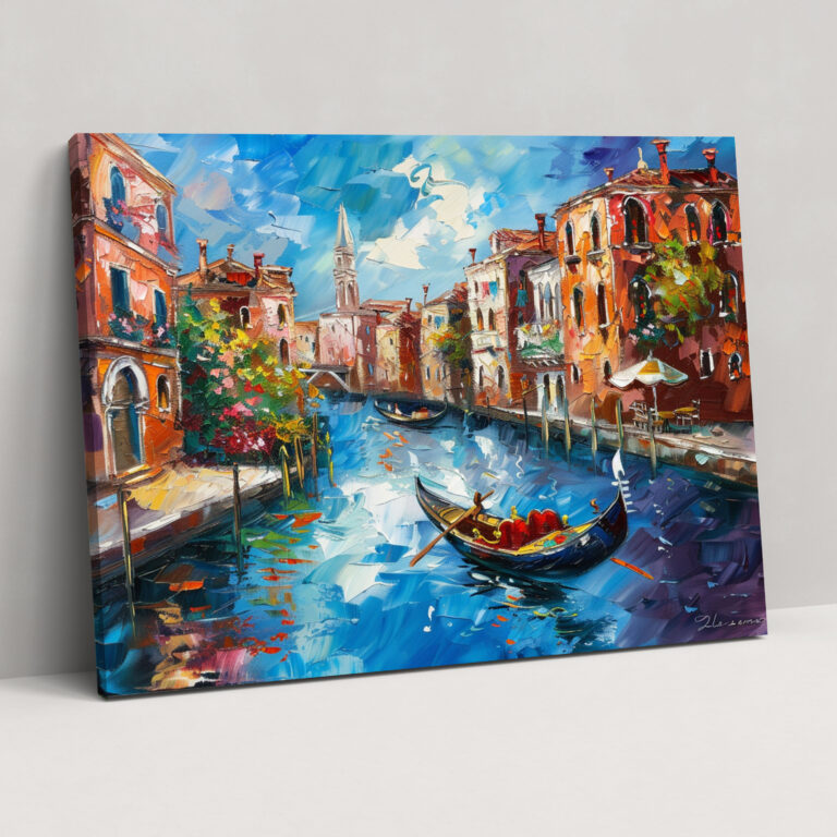 Venedig Kanal Leonid Afremov Wanddekoration - Leonid Afremov Leinwandbild Wanddekoration Wandkunst