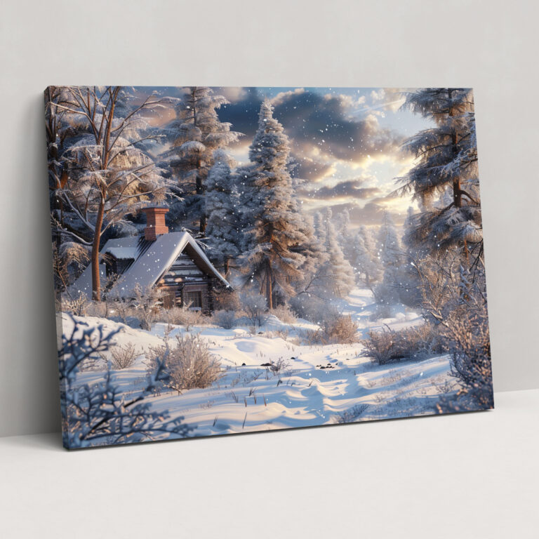 Winterlandschaft Leonid Afremov Leinwandbild - Leonid Afremov Leinwandkunst Wohnkultur