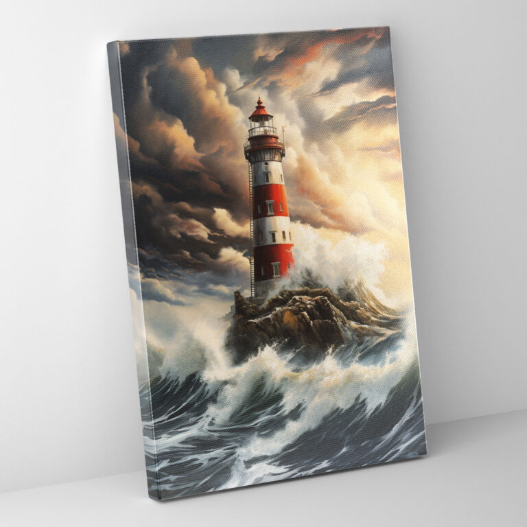 Lighthouse Leinwandbild - Majestätischer Leuchtturm Leinwand-Wandkunst Sorgfältige Details