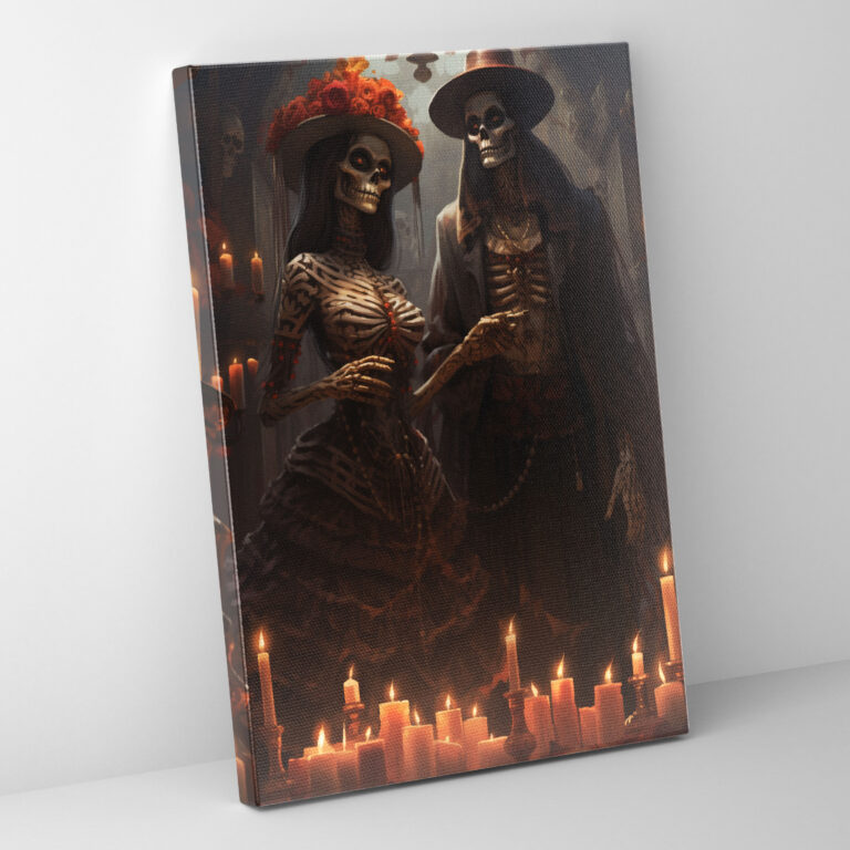 Leinwandbild Dia De Los Muertos - Los Muertos kerzenbeleuchtete Altäre Wohn-Dekoration Leinwand-Wandkunst