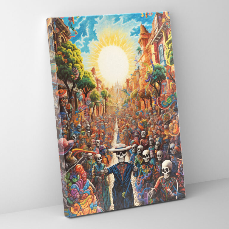 Leinwandbild Los Muertos - Leinwand Wandkunst Dekoration für Zuhause Mariachi Bands