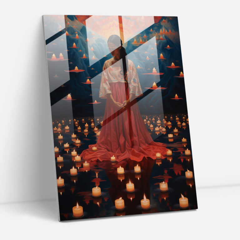 Los Muertos Wanddekoration - Leinwandbild Glasbild Papel Picado
