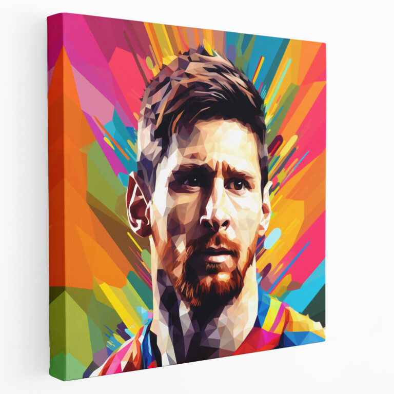 Lionel Messi Pop Art Leinwandbild - Bunt für Zuhause