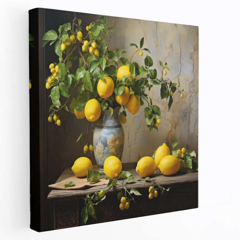 Lemon Tree Leinwandbild - Zitronenbaum Stillleben Detailreich Leinwand