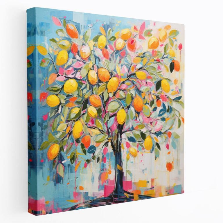 Limonenbaum Wandkunst - Limonenbaum Acrylmalerei Wohnkultur