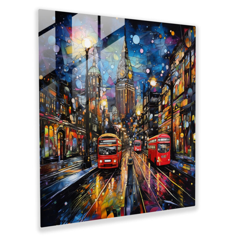 Faszinierende Glasbilder - London City Nightscape Glas Wandkunst