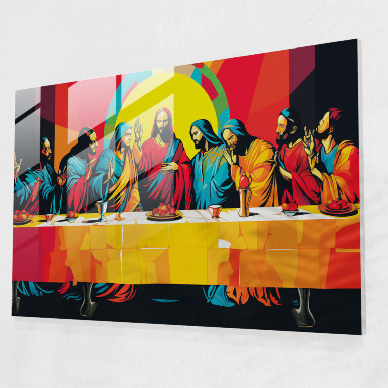 Wanddekoration des Letzten Abendmahls von Jesus Christus - Glasbild Wanddekoration