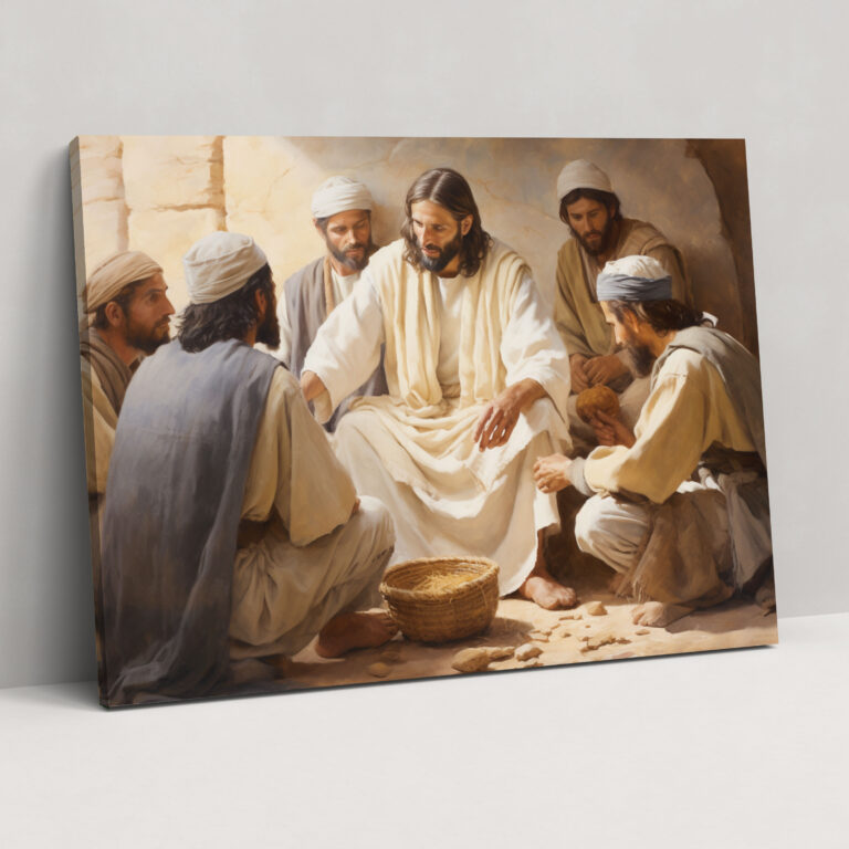 Wasserfarben Leinwandbild vom Letzten Abendmahl Jesu Christi - Letztes Abendmahl Jesu Christi Leinwand religiöse Kunst Wohnkultur
