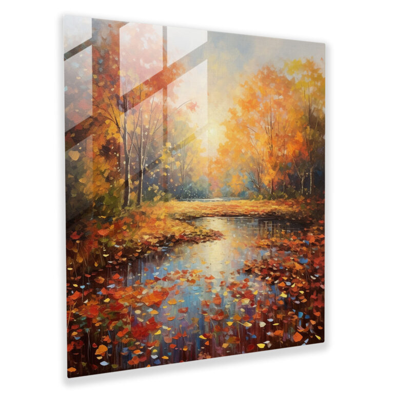 Glasbild Blättermeer - Blätter Glasbild Lebendig Feld