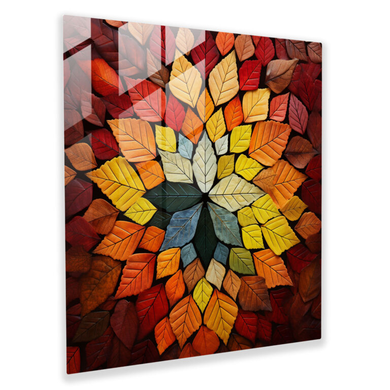 Glasbild mit Blätter-Motiv - Blätter Wohn-Dekoration