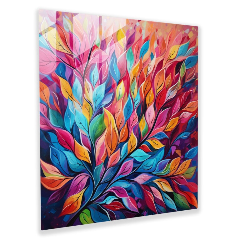 Glasbild Blätter - Blätter Wanddekoration Wohnkultur Glasbild