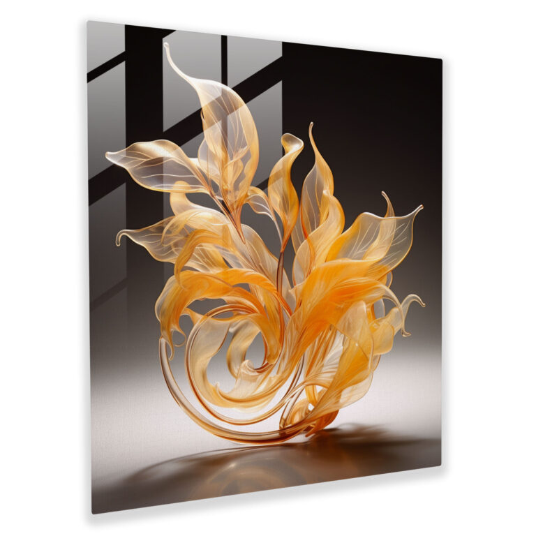 Verflochtene Blätter Glas Kunst - Blätter Glas Kunst Wohndeko Glas Skulptur