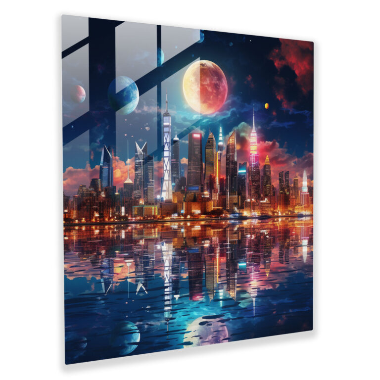 Mitternachts-Beleuchtung Glaswandkunst - Mitternacht Glas Kunst Glaswandkunst