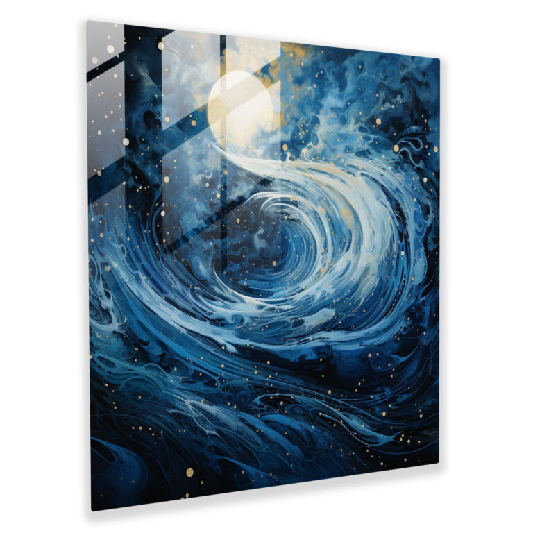 Glasbild Mitternachtsträume - Mitternacht Glasbild Moderne Kunst