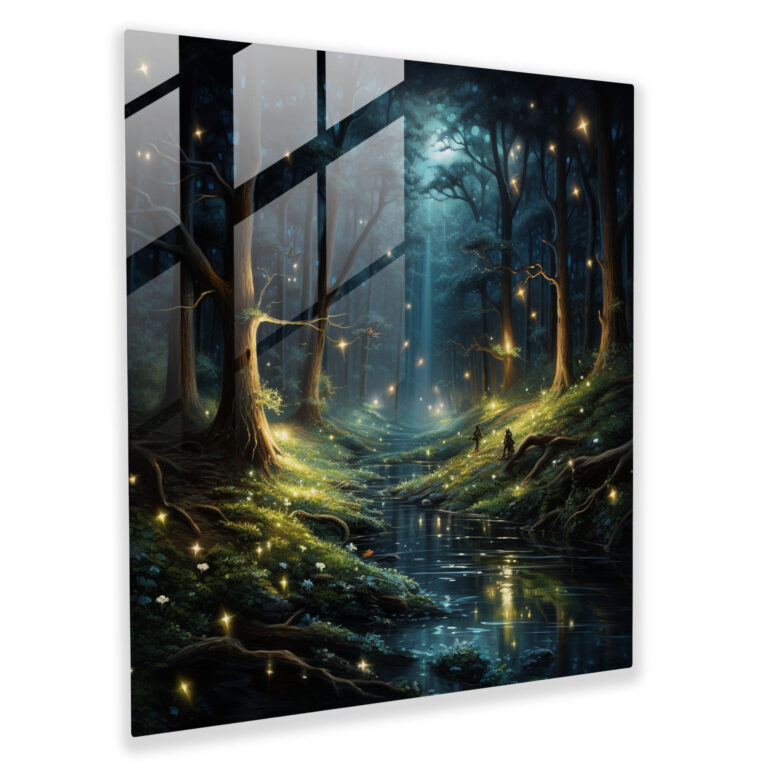 Realistisches Glasbild Mitternacht - Geheimnisvolle Wanddekoration