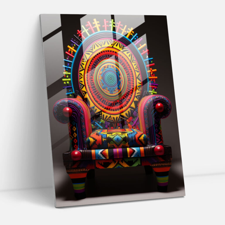 Inkastoffe Glasbildkunst - Maya lebendige Farben Wohnkultur Glasbild
