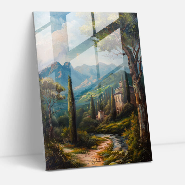 Mannerism Glasbild - Ruhige Landschaft - Eleganz