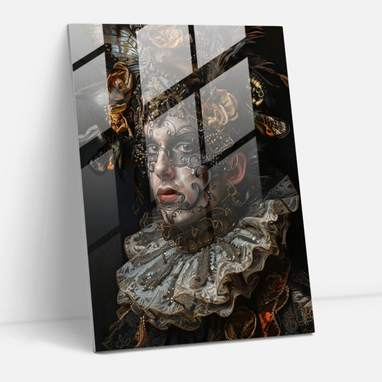 Mannerism Glasbild - Detailreiches Porträt - Moderne Kunst