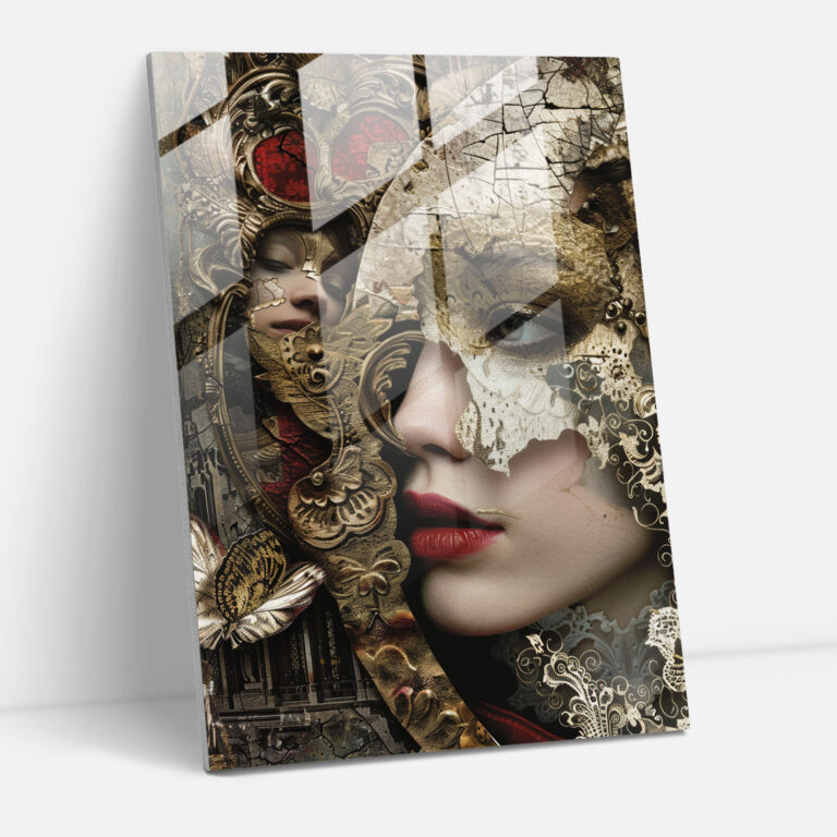 Mannerism Glasbild - Surreale Komposition - Heimdekoration moderne Kunst